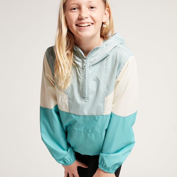 NWT Volcom Girls Juniors Colorblock Water Resistant Windbreaker Spring Jacket - Picture 2 of 7